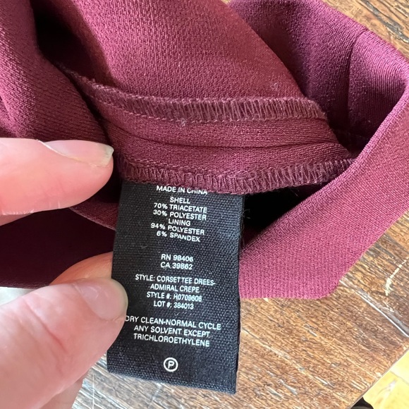 THEORY Corset Tee Dress - Admiral Crepe Red/Burgundy, 8 - Picture 6 of 7
